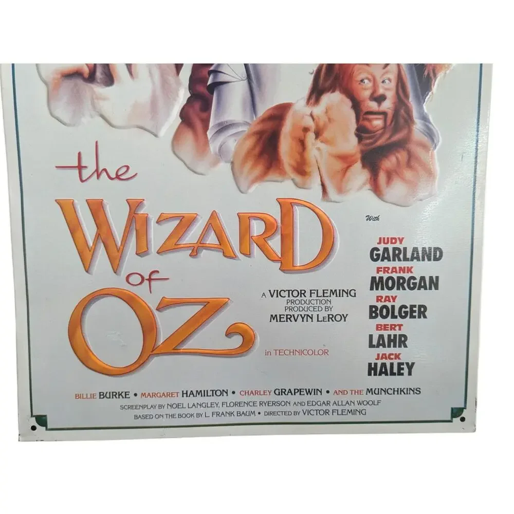 Vintage 1994 Wizard‎ Of Oz Metal Movie Poster Colorful Illustration